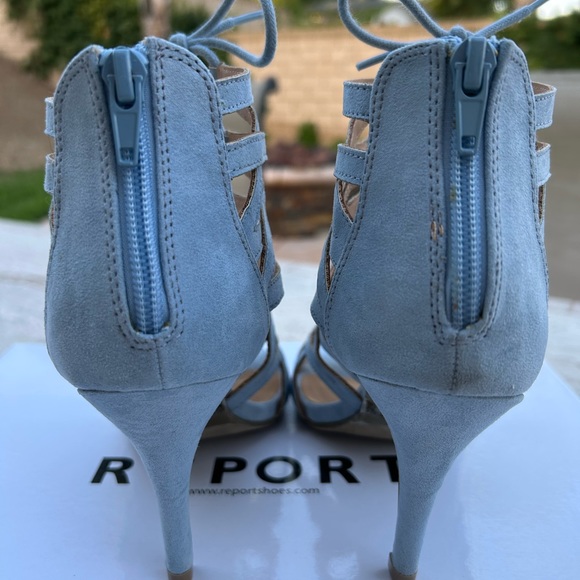 Light Blue Cut-Out Lace-Up Heels - Picture 5 of 10